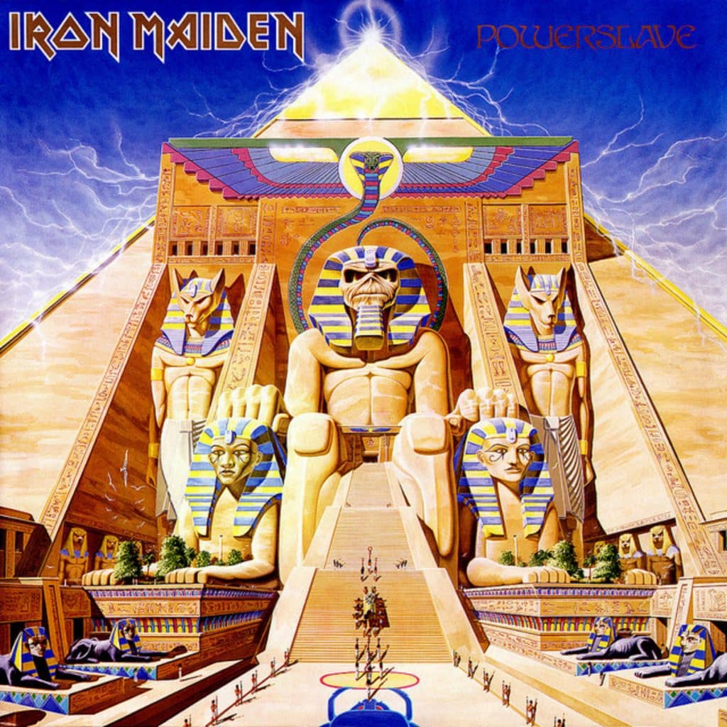 Iron Maiden Powerslave album cover art linking to the album section of the page