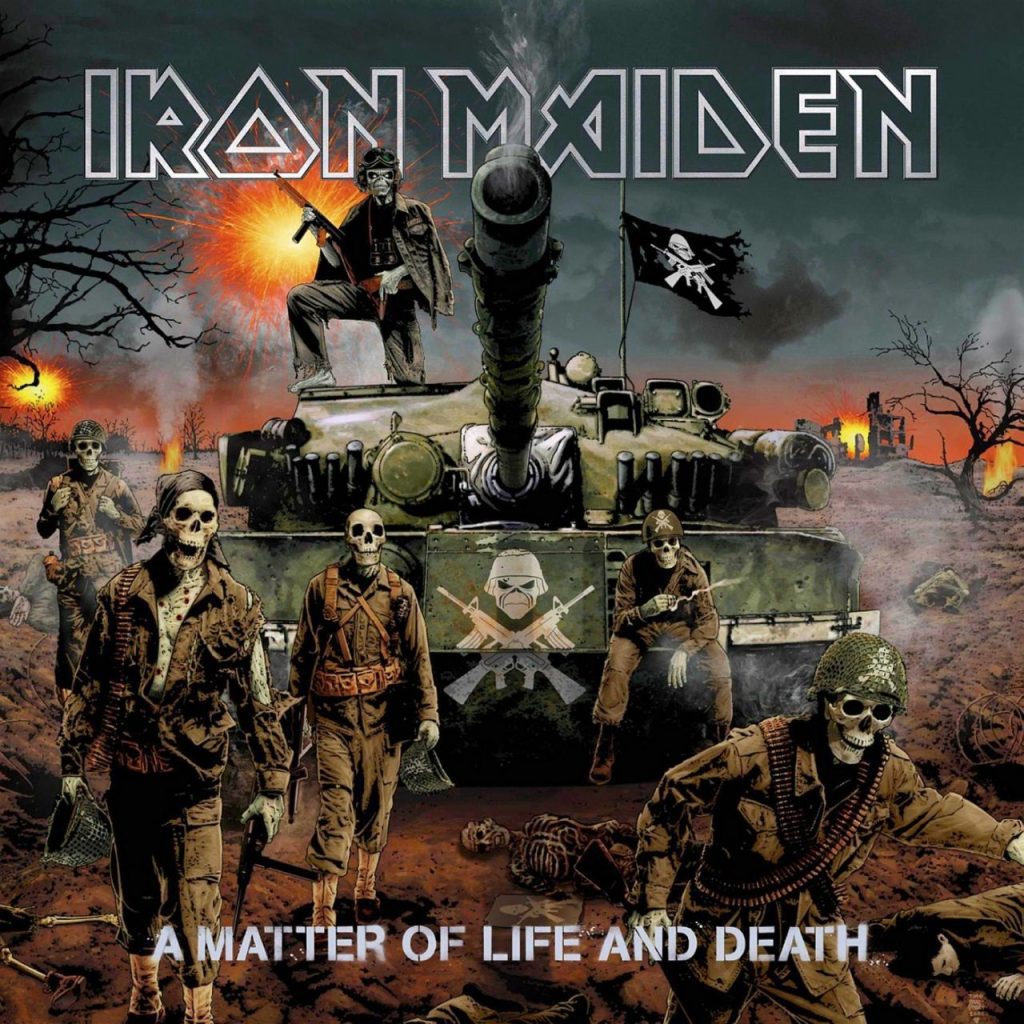 Iron Maiden A Matter of Life & Death album cover art linking to the album section of the page