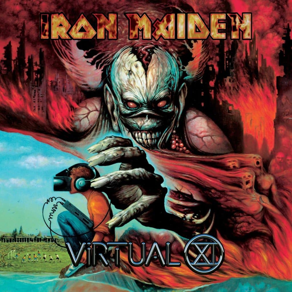 Iron Maiden Virtual XI album cover art linking to the album section of the page