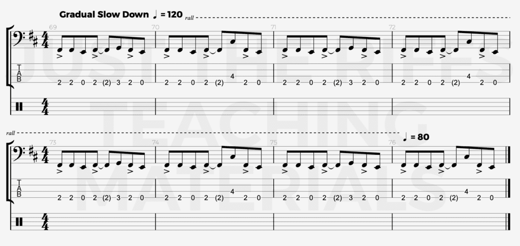 Gradual Tempo Slow Down From 120 - 80 bpm