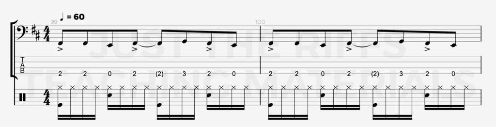 Riff and Drums at 60bpm with 16th note hats