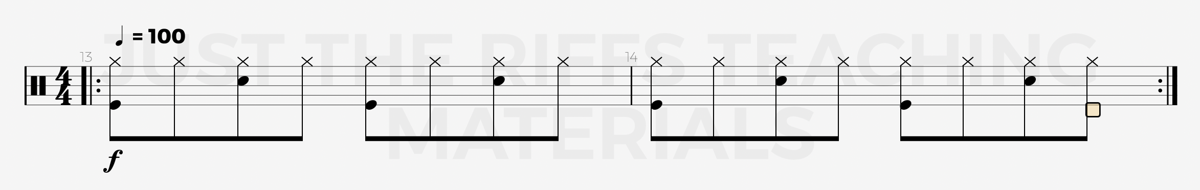 Standard 8th Note Rock Beat 100bpm